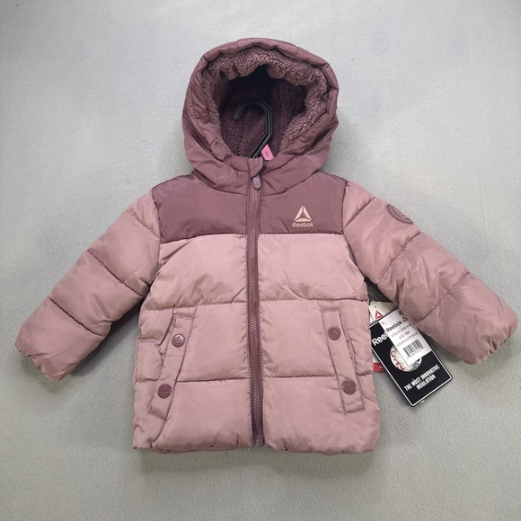Reebok Other - Reebok Toddler‎ Heavyweight Comfortable Puffer Jacket Size 18 Month Pink NWT
